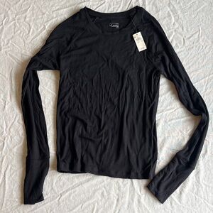 NWT AERIE Women's Black Long Sleeve Top